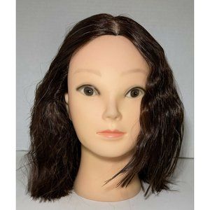 Cosmetology School Head Practice Mannequin Head Reddish Brown Hair USED